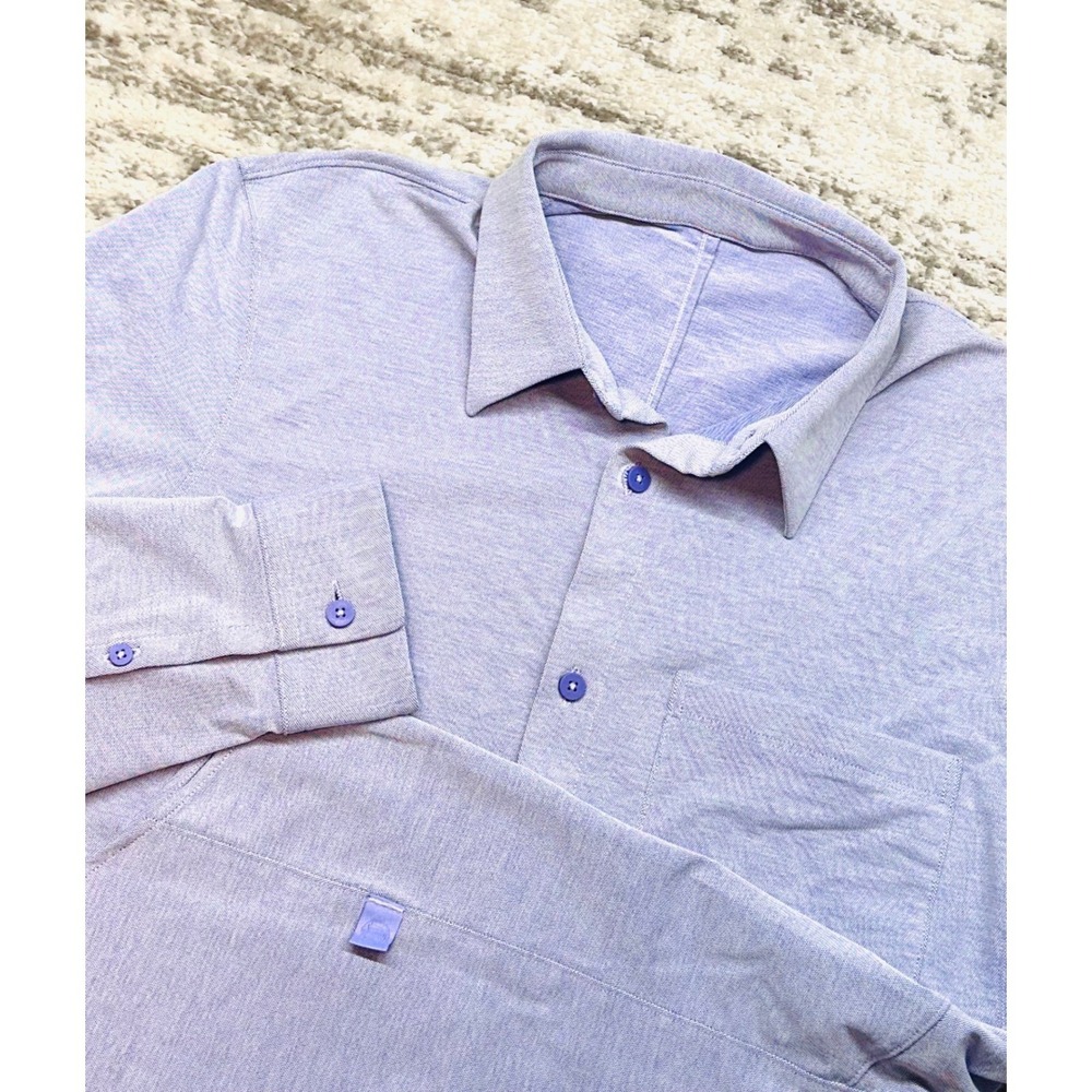 Lululemon Commission Long Sleeve Shirt Mens M Purple Button Down Activewear
